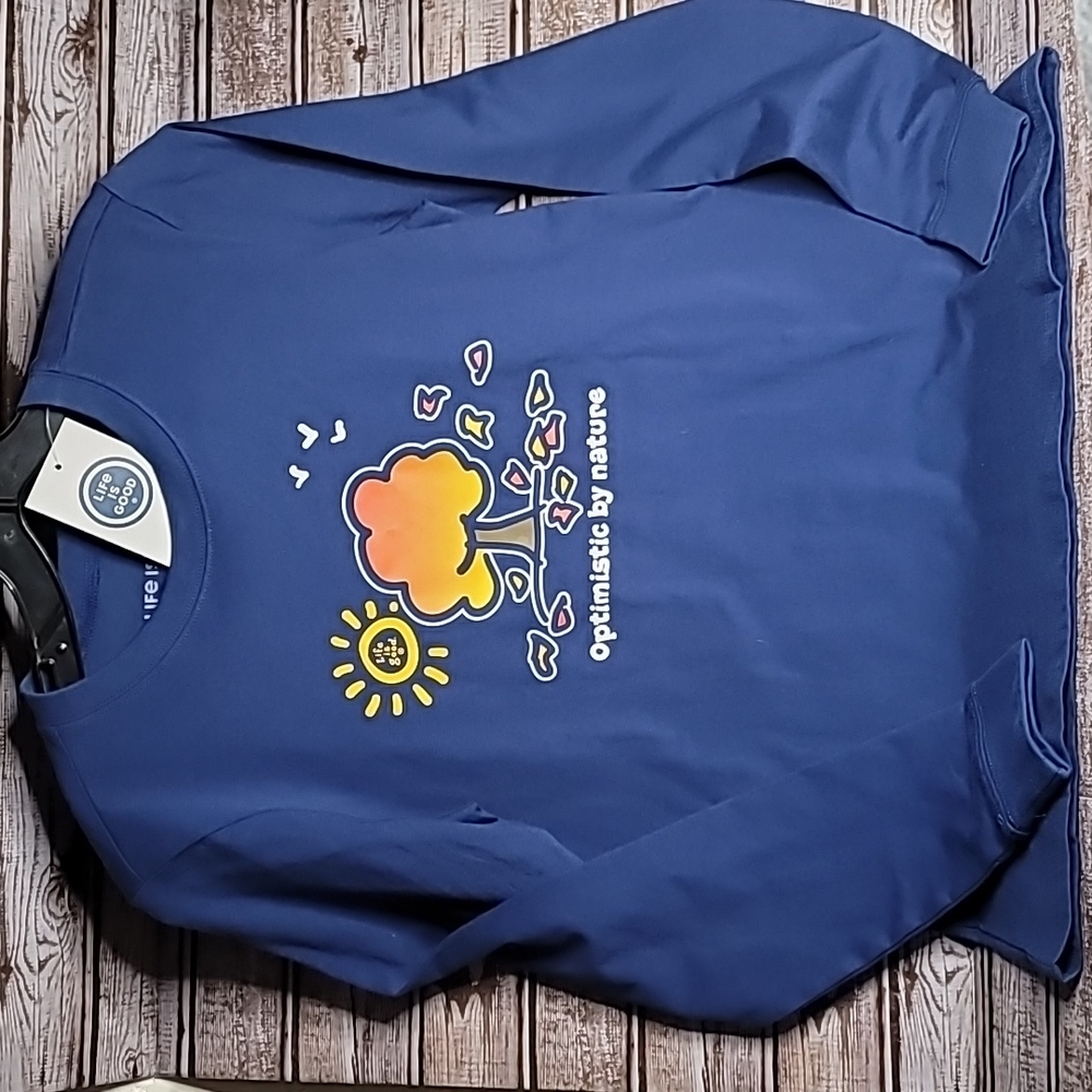 🆕️ Life is Good Long Sleeve Tee 'Optimistic by Nature' fall 🍂 🍁 🌳 tree - Picture 1 of 8